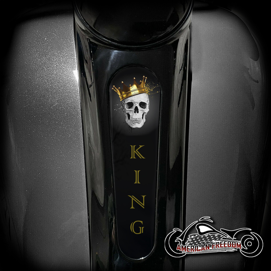 Harley 8 Inch Dash Insert - A King Skull